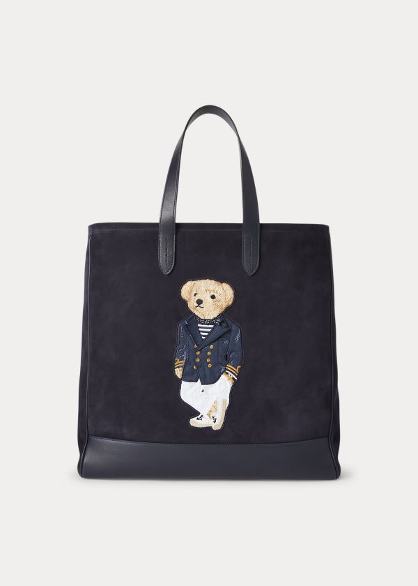 Ralph Lauren Suede Polo Bear Tote Bag Herre Danmark (UHWRC6017)